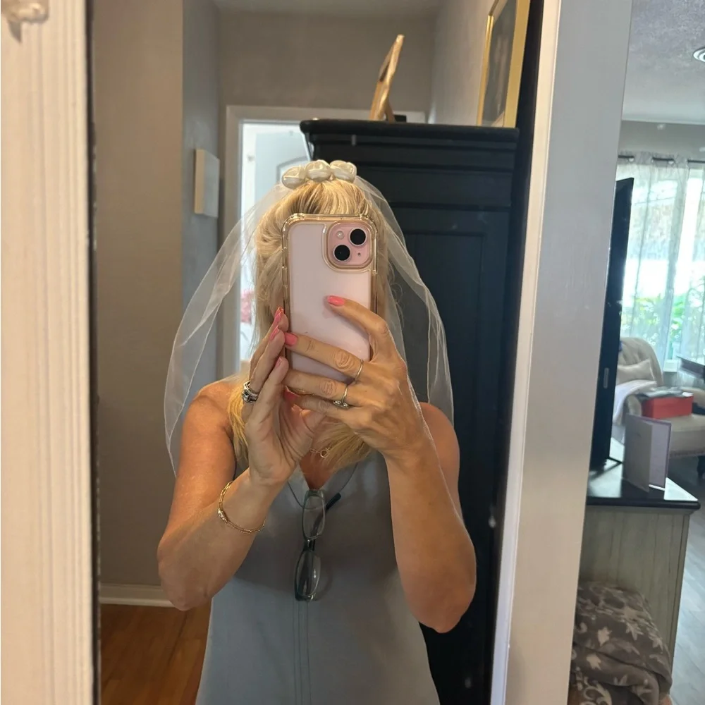 Wedding Veil Hair Pc White Satin Rose Veil Hair Comb